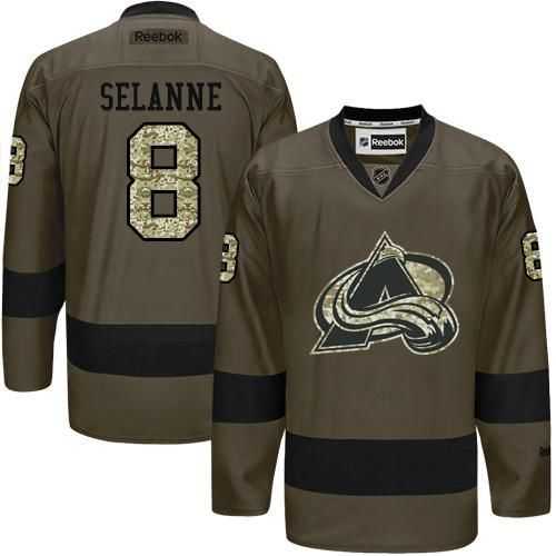 Glued Colorado Avalanche #8 Teemu Selanne Green Salute to Service NHL Jersey,We sell and wholesale Glued Colorado Avalanche #8 Teemu Selanne Green Salute to Service NHL Jersey on line form chian!